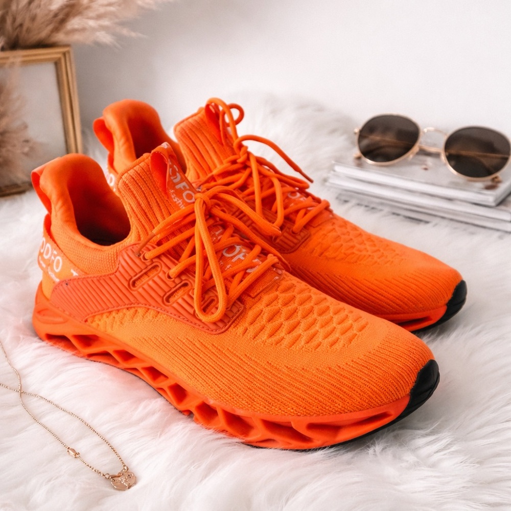 Athletic Running Sneakers — Vibrant Orange Performance Size 11